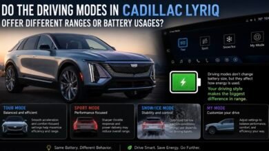 do the driving modes in cadillac lyriq offer different ranges or battery usages?
