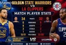 golden state warriors vs la clippers match player stats
