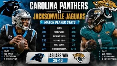 carolina panthers vs jacksonville jaguars match player stats