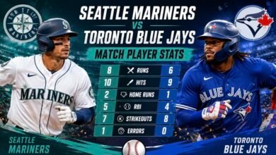 seattle mariners vs toronto blue jays match player stats