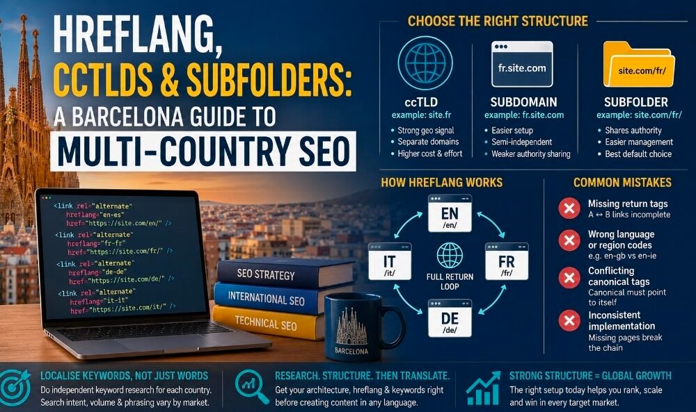 Hreflang, ccTLDs & Subfolders: A Barcelona Guide to Multi-Country SEO